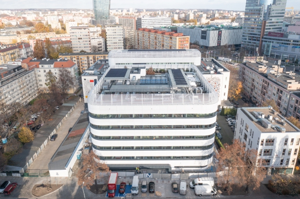 Budynek pasywny - ujęcie z lotu ptaka