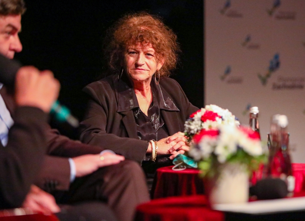 Franҫoise Breton – Bałuka podczas debaty "Ulica i zagranica - pomoc dla Solidarności".